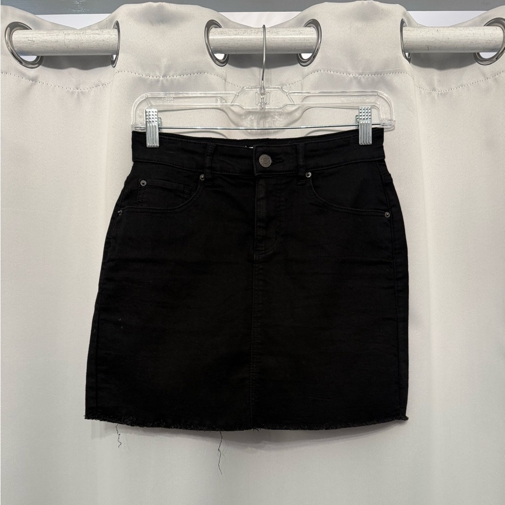 Garage black denim skirt